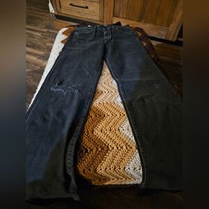 Joe's Jeans Black High-Rise Ribbed Denim